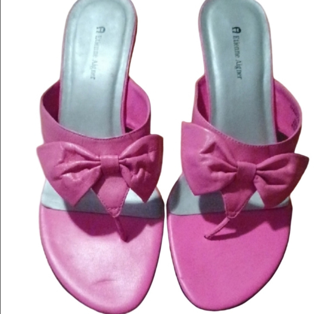 ^ Etienne Aigner Hot Pink Slip On Shoes With Small Heel Women's Size 10M